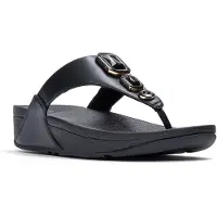 FitFlop Lulu Bold Crystals Zehenstegsandalen SCHWARZ 38