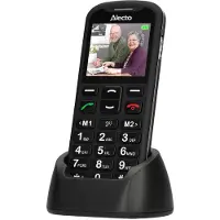 Alecto CM10 – Einfaches 4G-Handy für Senioren mit SOS-Notruftaste – Große Tasten, Ladestation und hörgerätekompatibel – Schwarz