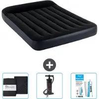 Intex Airbed – Doppelbett – 137 x 191 x 25 cm – Dunkelblau – Im Lieferumfang enthalten Spannbettuch - Pumpe en Reperaturset