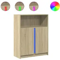 vidaXL LED-Sideboard Sonoma-Eiche 77x34x100 cm Holzwerkstoff