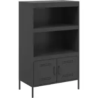 vidaXL Highboard Schwarz 68x39x113 cm Stahl