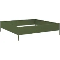 vidaXL Hochbeet Olivgrün 100x100x26 cm Stahl