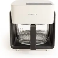 Create - AIR FRYER STUDIO CRYSTAL - 4,2L Glas-Heißluftfritteuse mit optionalem Dampfgarer