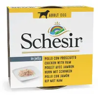 Schesir Nassfutter Huhn mit Schinken in Gelee für Hunde 6x150 g