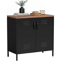 HOMCOM Stahl Kommode Sideboard Metallschrank mit 4 Fächern, Doppeltüren