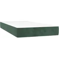 vidaXL Taschenfederkernmatratze Mittel Dunkelgrün 90x210x20 cm Samt