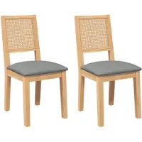 vidaXL Esszimmerstühle mit Kissen 2 Stk. Massivholz Gummibaum