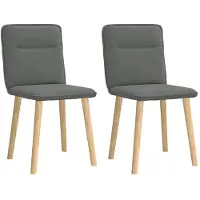 vidaXL Esszimmerstühle 2 Stk. Dunkelgrau Stoff