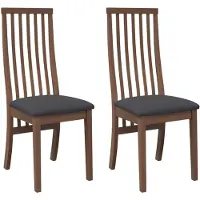 vidaXL Esszimmerstühle mit Kissen 2 Stk. Braun Massivholz Gummibaum