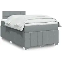 vidaXL Boxspringbett mit Matratze Hellgrau 120x190 cm Stoff
