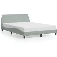 vidaXL Bettgestell "Dover" Hellgrau 120x200 cm Samt