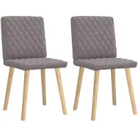 vidaXL Esszimmerstühle 2 Stk. Taupe Stoff