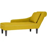 vidaXL Chaiselongue mit Kissen und Rechter Armlehne Gelb Samt