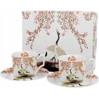 DUO sp. z o.o. Duo Sakura i Żurawie Espressotassen-Set 2 Stück Porzellan
