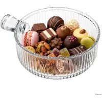 MamboCat Schnack Glasschale mit Henkel Ø 15,5 cm Servierschale Snacks Pralinen Obst Dessert