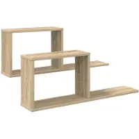 vidaXL Schweberegale 2 stk. Sonoma-Eiche 80 x 15 x 30 cm Holzwerkstoff