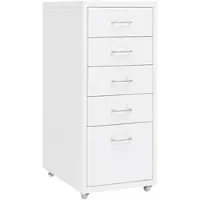Décoshop26 - Büroschrank mit Schubladen 5 Schubladen 28 x 41 x 69 cm weißes Metall DEC024569 DEC024569