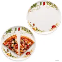 MamboCat 2x Pizzateller Katja Ø31,5cm XL-Teller 2 Personen Italien-Dekor XL-Teller Platte