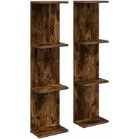 vidaXL Wandregal 2 stk. Raucheiche 25 x 15 x 100 cm Holzwerkstoff