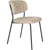 AnLi Style Sessel Jolien, Schwarz/Beige, Bouclé-Stoff - Set aus 2 Stück