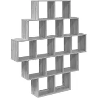 vidaXL Wandregal Sonoma-Grau 120 x 20 x 136 cm Holzwerkstoff