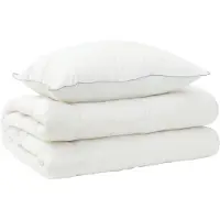 vidaXL Bettdecke und Kissen Set 2 stk. 155x200 cm 4 Jahreszeiten Wolle