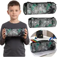 Starpak Rundes Fußball-Schulmäppchen für Jungen, Etui für Schulutensilien, 22 × 8 × 8 cm