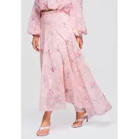 Larica Spódnica maxi rozkloszowana elegancka OW-GL-E0008 rose S