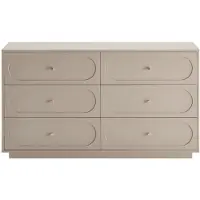 Vente-unique Kommode 6 Schubladen - Beige und Gold - VALONIRO