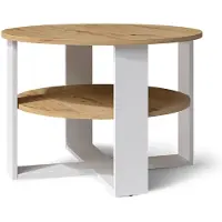 Vicco Couchtisch Romeo Weiß/Artisan-Eiche 68 x 68 cm, Model 62735