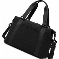 OEM Damen Reisetas mit großem Fassungsvermögen - Reistas , Damen - Handgepäcktasche - Ideale Reisetasche für Kurzreisen - Schwarz - leicht zu befestigen an der Handgriff eines Koffers