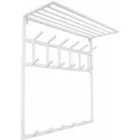 Loft42 Garderobenständer Jaimy - Weiß - Metall - 6 Doppelhaken - 80x80x30