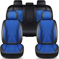 BREMER SITZBEZÜGE Autositzbezüge Universal für PKW & SUV – Premium Schonbezüge Komplettset Schwarz/Blau, hochwertig verarbeitet für mehr Sitzkomfort, Airbag-kompatibel Sitzauflage, für Vorder- und Rücksitze