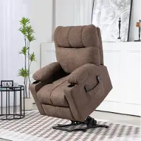 STILVORA Fernsehsessel Polyester Braun 91x95x109 cm, elektrisch, Aufstehhilfe