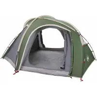 vidaXL Trekkingzelt mit Regenplane wasserabweisend 3 Personen Grün