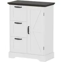 Helloshop26 - Freistehender Kleiderschrank 60 x 30 x 80 cm mit 3 ergonomischen Schubladen Landhausstil weißes MDF
