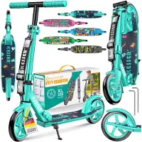 Kesser Scooter City Roller Kinderroller bis 100kg mit Hinterradbremse, klappbar