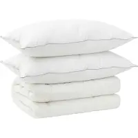 vidaXL Bettdecke und Kissen Set 3 stk. 240x260 cm Winter 450 GSM Wolle