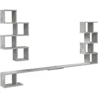 vidaXL Wandmontiertes TV-Regal Betongrau 160 x 15 x 94 cm