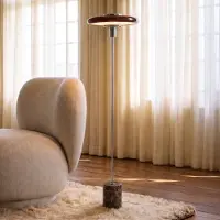 LINDBY Stehlampe Branford , rot, für Wohn- / Esszimmer, Metall, Vintage, Stehlampe