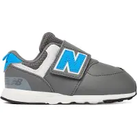 New Balance Unisex für Kinder. I574V2_KL 574 NEWB Hook & Loop Sneaker aus Leder, grau (25), Wohnung, Klettverschluss, Sportlich, Kinderb