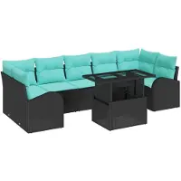 vidaXL Gartensofa-set 8 stk. Schwarz Poly Rattan