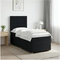 vidaXL Boxspringbett mit Matratze Schwarz 80 x 200 cm Stoff