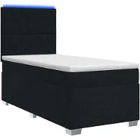 vidaXL Boxspringbett mit Matratze Schwarz 90 x 200 cm Stoff