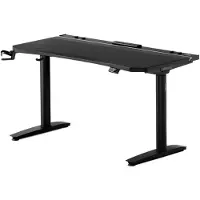Diablo Chairs Elektrisch Gaming Tisch Schreibtisch PC Computertisch Ergonomisch Carbon Kopfhörerhaken Getränkehalter schwarz 1400 x 700 mm