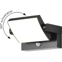 CMD Aussenwandleuchte mit Bewegungsmelder 9081, schwarz, Aluminium, Modern