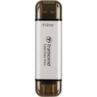 Transcend ESD310, 512 GB, USB Typ-A auf USB Typ-C, 3.2 Gen 2 (3.1 Gen 2), 1050 MB/s, Silber