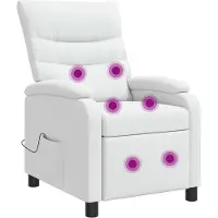 vidaXL Massage Relaxsessel Weiß Kunstleder