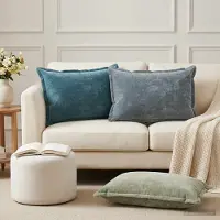 vidaXL Kissenbezug 6 stk. HOUTEN Himmelblau 50 x 80 cm Chenille-Stoff