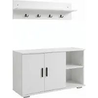 VCM Diele Garderoben Set mit Schuhschrank Sitzbank, Wandgarderobe & Hut Ablage - Gados L